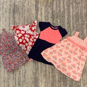 Three dresses and one romper